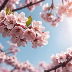 Obraz premium Pink Cherry Blossoms in Spring Sunlight