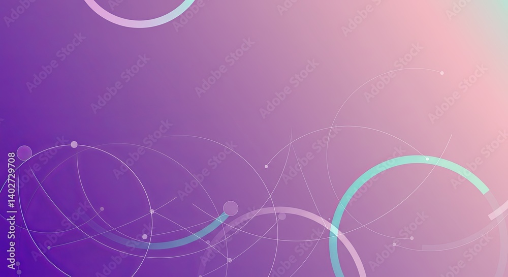 Poster a purple background with a lot of circles and lines