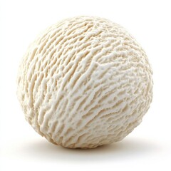 Obraz premium A creamy smooth scoop of vanilla ice cream with a soft, textured surface, isolated white background