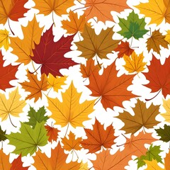 Obraz premium Autumn Maple Leaves Seamless Pattern
