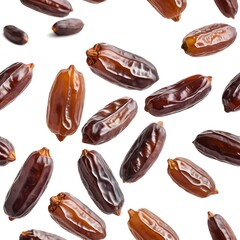 Flying Dates on White Background