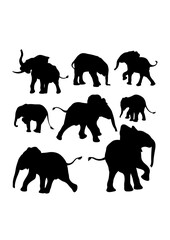 Elephant huge animal silhouettes