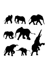 Elephant mammal animal silhouettes