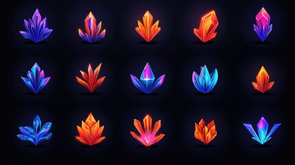 A collection of colorful gemstones with unique shapes and hues.