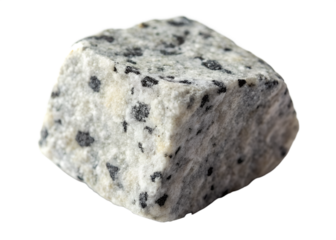 Small gray granite stone emphasizing irregular shape and natural design, transparent background