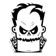 Stylized Cartoon Frankenstein Monster Silhouette