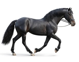 Fototapeta premium Black Stallion in Motion