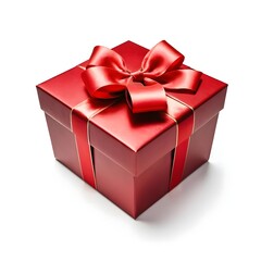 Obraz premium Red Gift Box with Satin Ribbon
