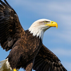 Bald eagle in flight image, AI Generator.