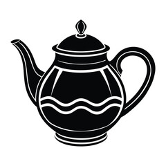 a teapot icon silhouette vector white background.