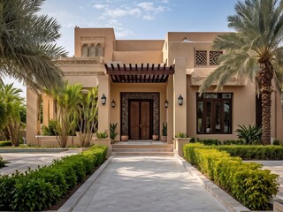 Naklejka premium Elegant Arabian Villa Entrance