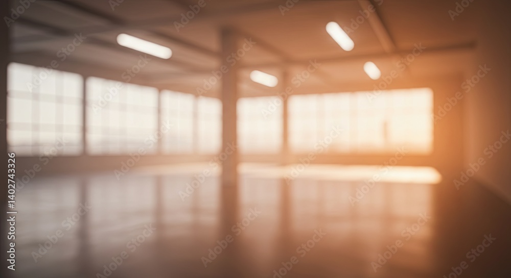 Poster a large, empty room with a few windows