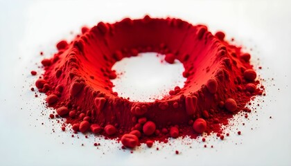 "Red Powder Circle - Minimalist Geometric Spice Art on White (4K)"

