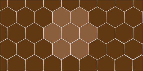 Seamless honeycomb geometric pattern with hexagonal shapes and metallic texture
