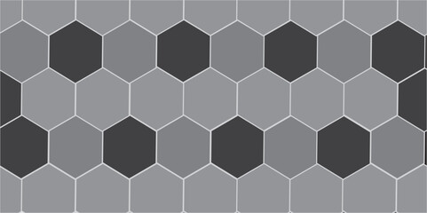 Seamless honeycomb geometric pattern with hexagonal shapes and metallic texture