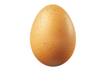 Speckled egg with natural pattern and smooth surface, isolated on white transparent background. Concept of nature, wildlife, and reproduction