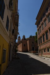 streets in corfu island greece