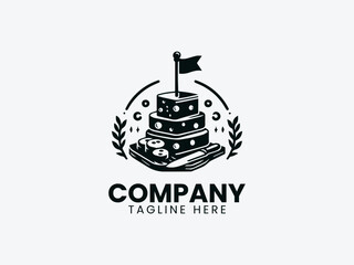 Fototapeta premium Raclette Cheese Vector Logo Design, Delicious Raclette Cheese Logo