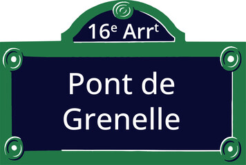 Obraz premium 16e Arrt, Elegant Parisian Street Sign