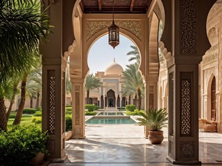 View Through the Archway of a Grand Courtyard