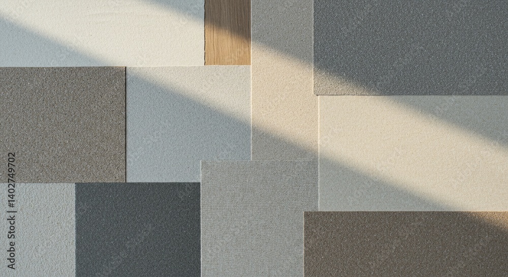 Aufkleber a mosaic of tiles with a shadow cast on it