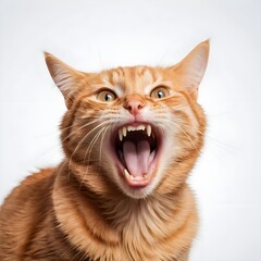 Playful Ginger Cat with Open Mouth
