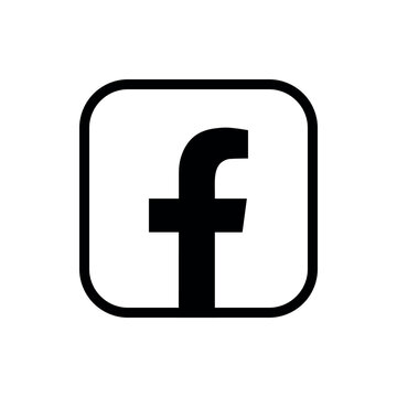 Facebook Logo Outline Black Icon, FB App Vector, Editable SVG, PNG, Transparent Background, Premium Social Media Design for Digital Download