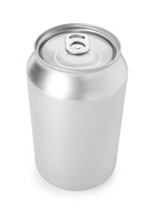 One blank tin can isolated on white