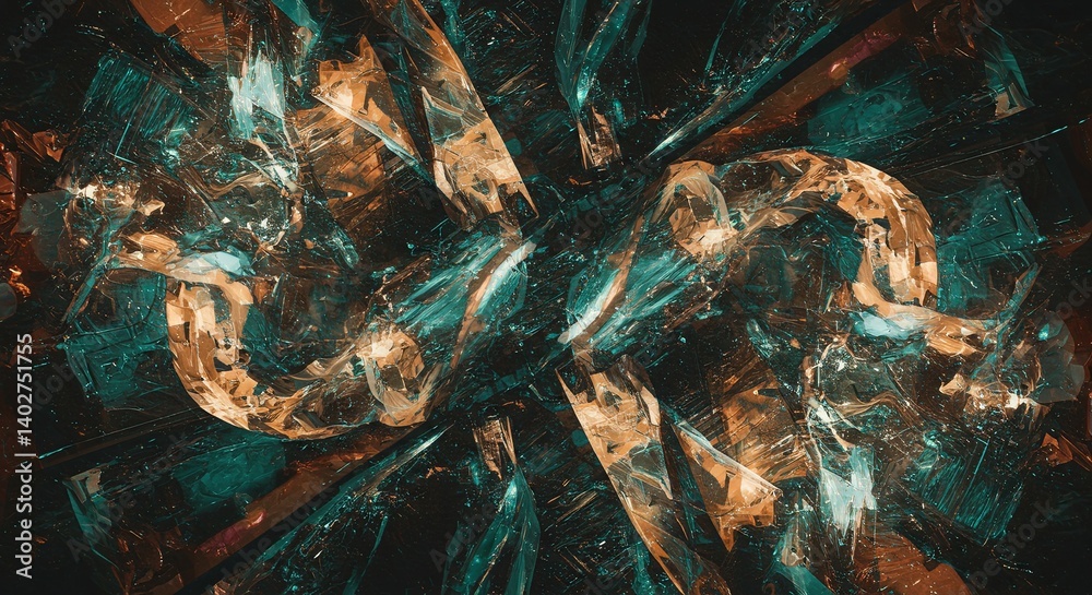 Poster The image is a colorful abstract piece with a lot of different shapes and colors