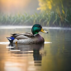 Fototapeta premium Majestic Mallard Duck at Sunrise