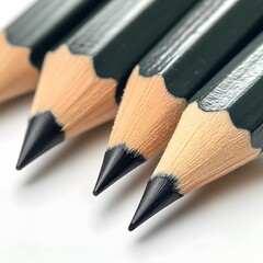 Obraz premium Closeup of Dark Green Pencils Pointed Tips