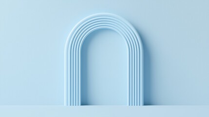 A light blue archway with a series of evenly spaced lines.