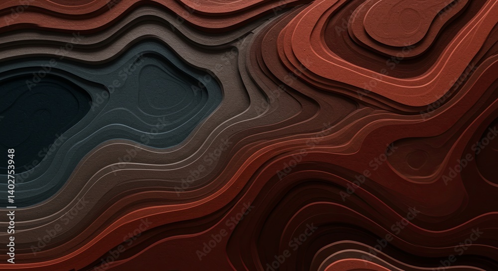 Poster a red and blue striped pattern with a blue circle in the middle