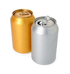 Two blank tin cans isolated on white