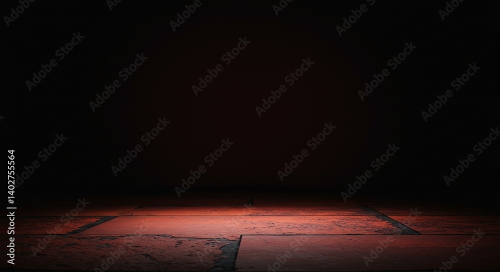 Poster a dark room with a red floor