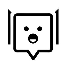 Minimalist Illustration Of Speech Bubble With Face Expression Isolated On White