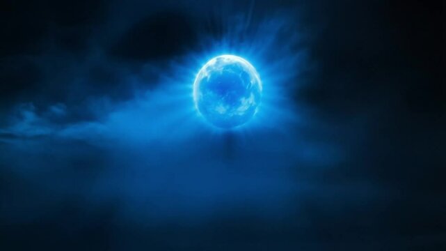 Blue luminescence emits a captivating glow, creating a mysterious and calming atmosphere.