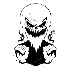 Halloween Evil Creature Ghost Vector Illustration