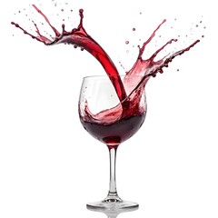 Red Wine Splash in Glass