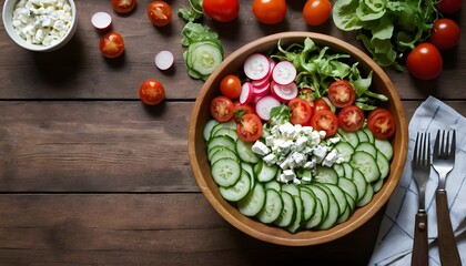 Fresh Summer Vegetable Salad with Feta Cheese