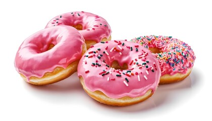 Delicious Pink Donuts with Sprinkles