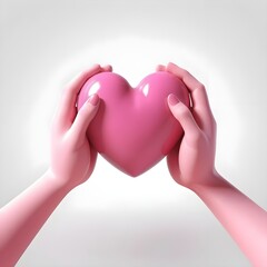 Hands Holding Pink Heart