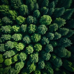 Aerial View of Lush Green Forest Canopy