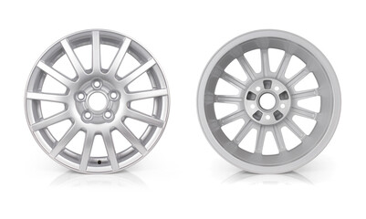Car alloy wheel isolated on white background