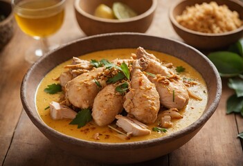 chicken kare with rice and vegetables