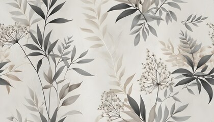 Fototapeta premium Elegant Monochromatic Botanical Print