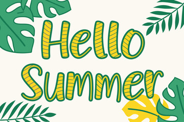 Fototapeta premium hello summer vector illustration on white background