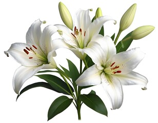 Fototapeta premium Elegant White Lilies Bouquet