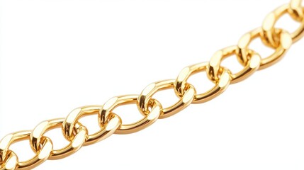 Obraz premium Gold Chain Necklace Isolated on white or White Background, PNG.