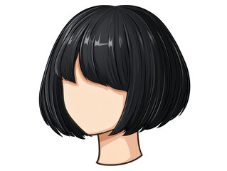 Stylish black bob haircut design for trendy looks and fashion ideas, cut out